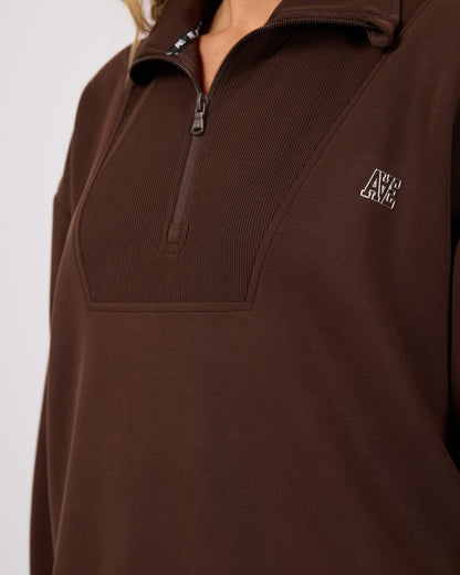 Luxe Active 1/4 Zip - Brown