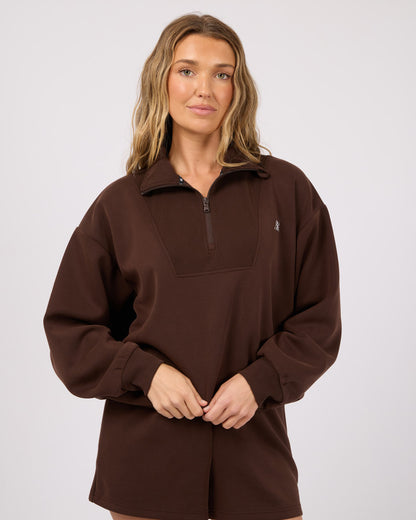 Luxe Active 1/4 Zip - Brown