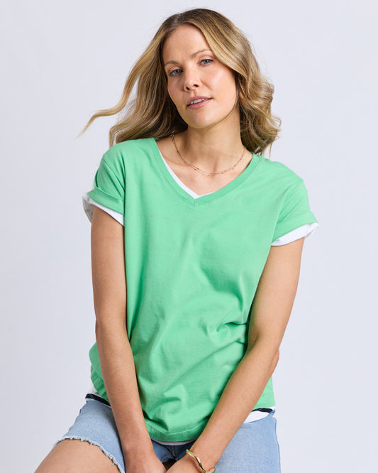 Foxwood Manly Vee Tee - Irish Green