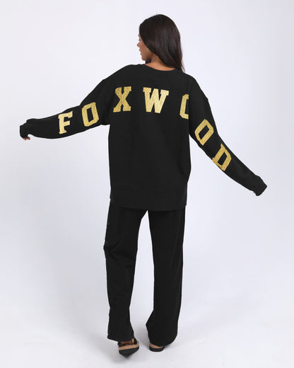 Metallic Interval Crew - Black/Gold