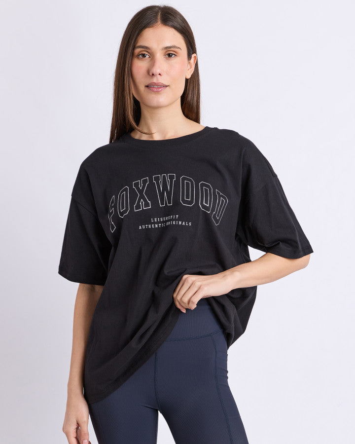 Foxwood Metallic Interval Tee - Black/Silver