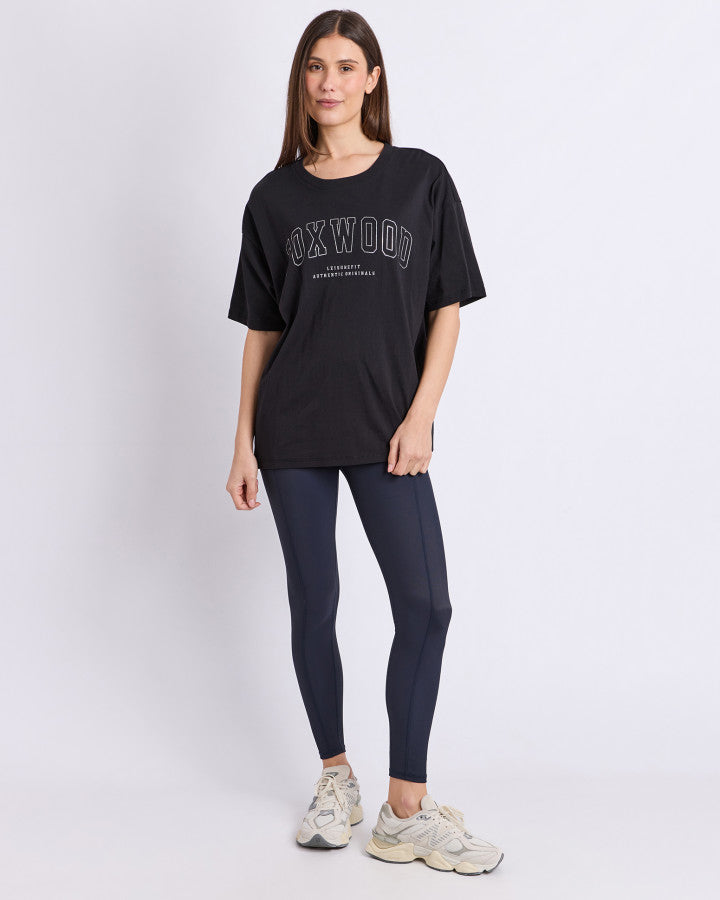 Foxwood Metallic Interval Tee - Black/Silver