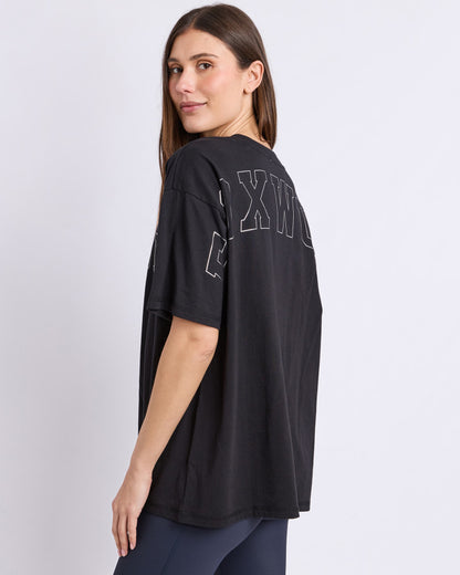 Foxwood Metallic Interval Tee - Black/Silver