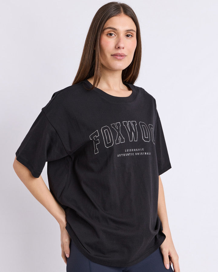 Foxwood Metallic Interval Tee - Black/Silver