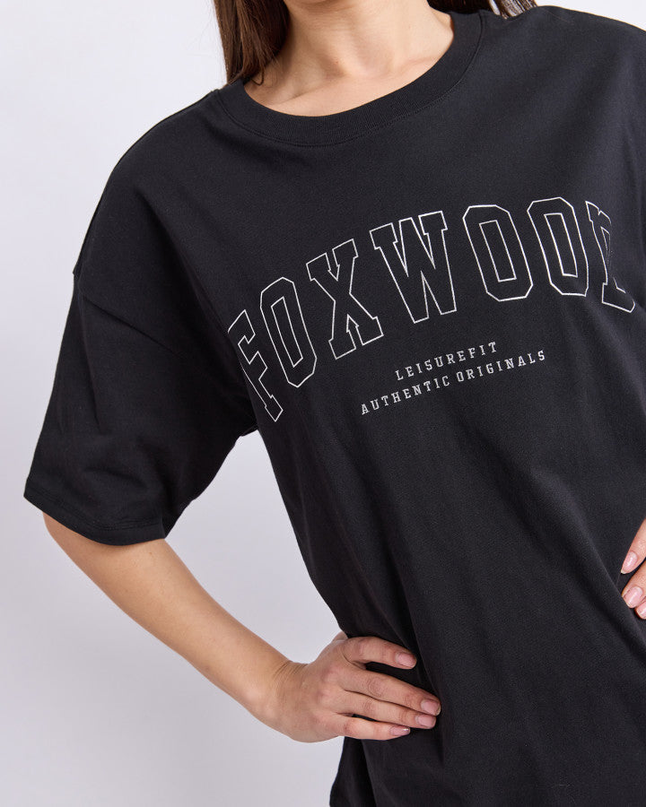 Foxwood Metallic Interval Tee - Black/Silver