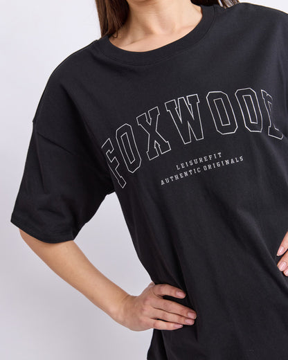 Foxwood Metallic Interval Tee - Black/Silver