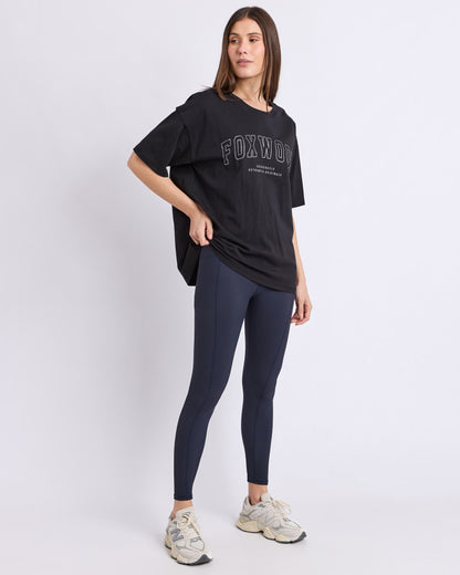 Foxwood Metallic Interval Tee - Black/Silver