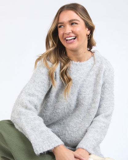 Mindie Knit Crew - Mid Grey