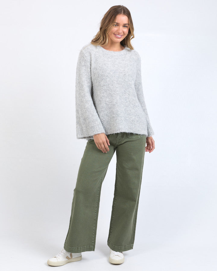 Mindie Knit Crew - Mid Grey