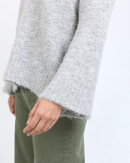 Mindie Knit Crew - Mid Grey