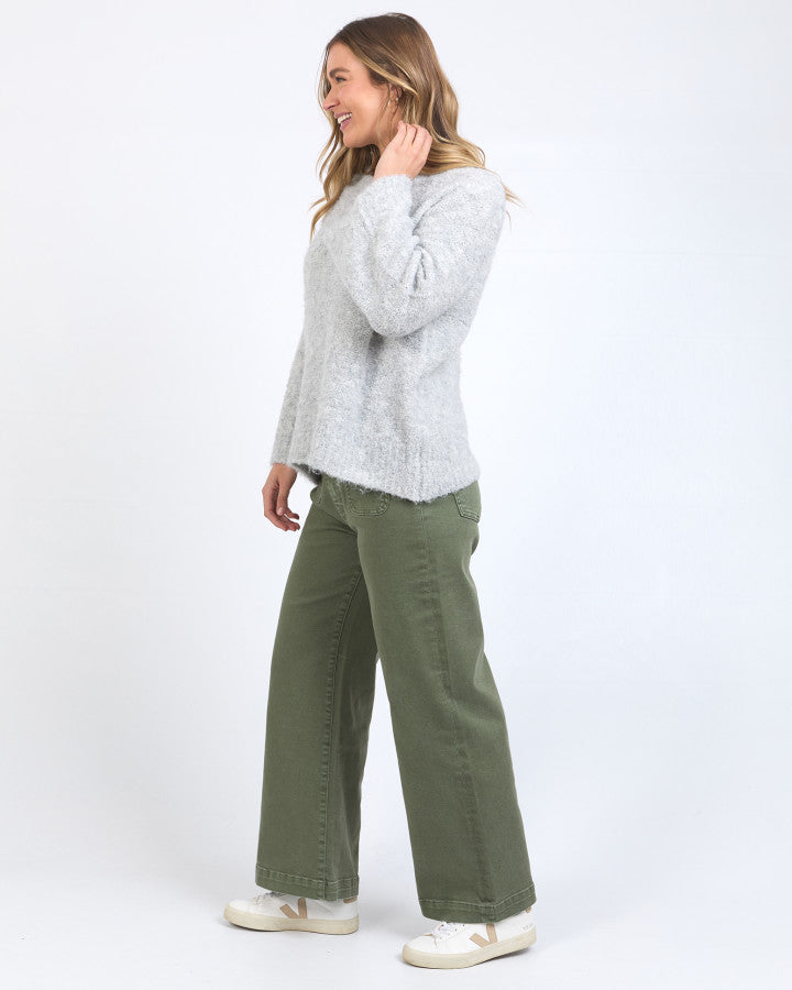 Mindie Knit Crew - Mid Grey