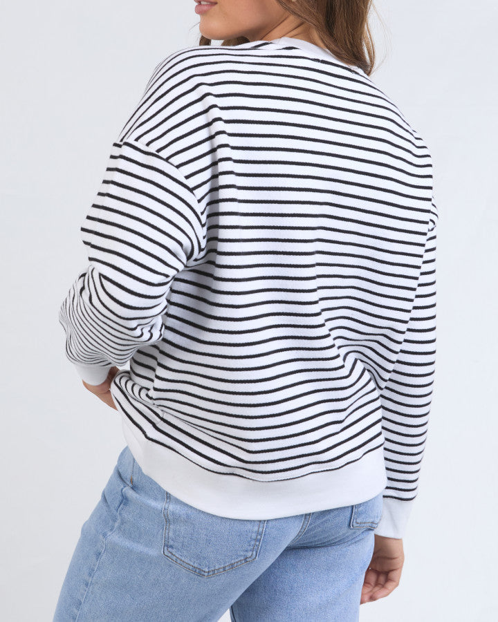 Original Stripe Crew- White