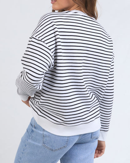 Original Stripe Crew- White