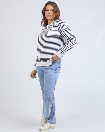 Original Stripe Crew- White