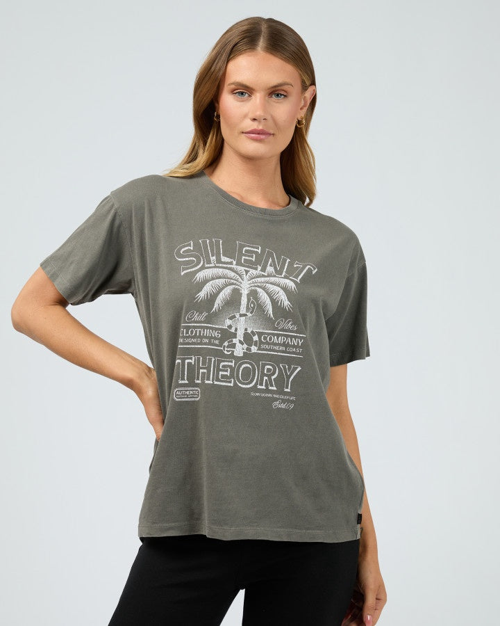 Palm Chill Tee - Charcoal
