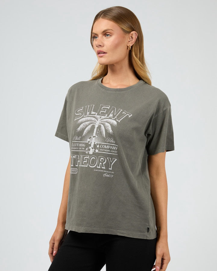 Palm Chill Tee - Charcoal