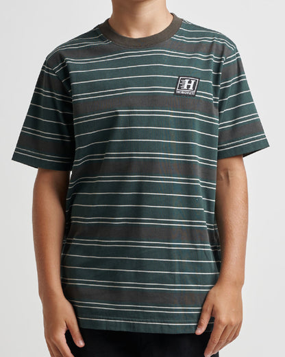 The Mad Hueys | Parallel Stripe Hueys | Youth SS Tee - Pine Green