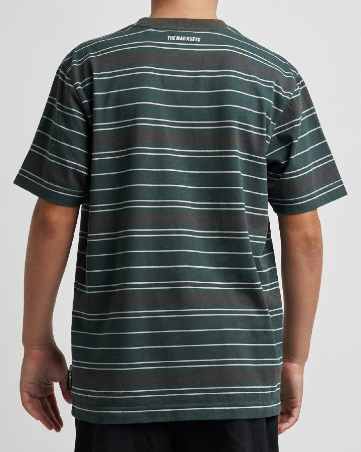 The Mad Hueys | Parallel Stripe Hueys | Youth SS Tee - Pine Green