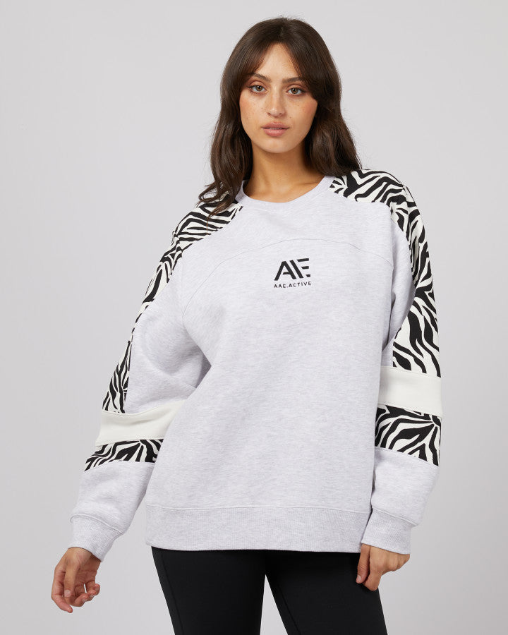 Parker Panelled Crew - Snow Marle