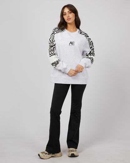 Parker Panelled Crew - Snow Marle