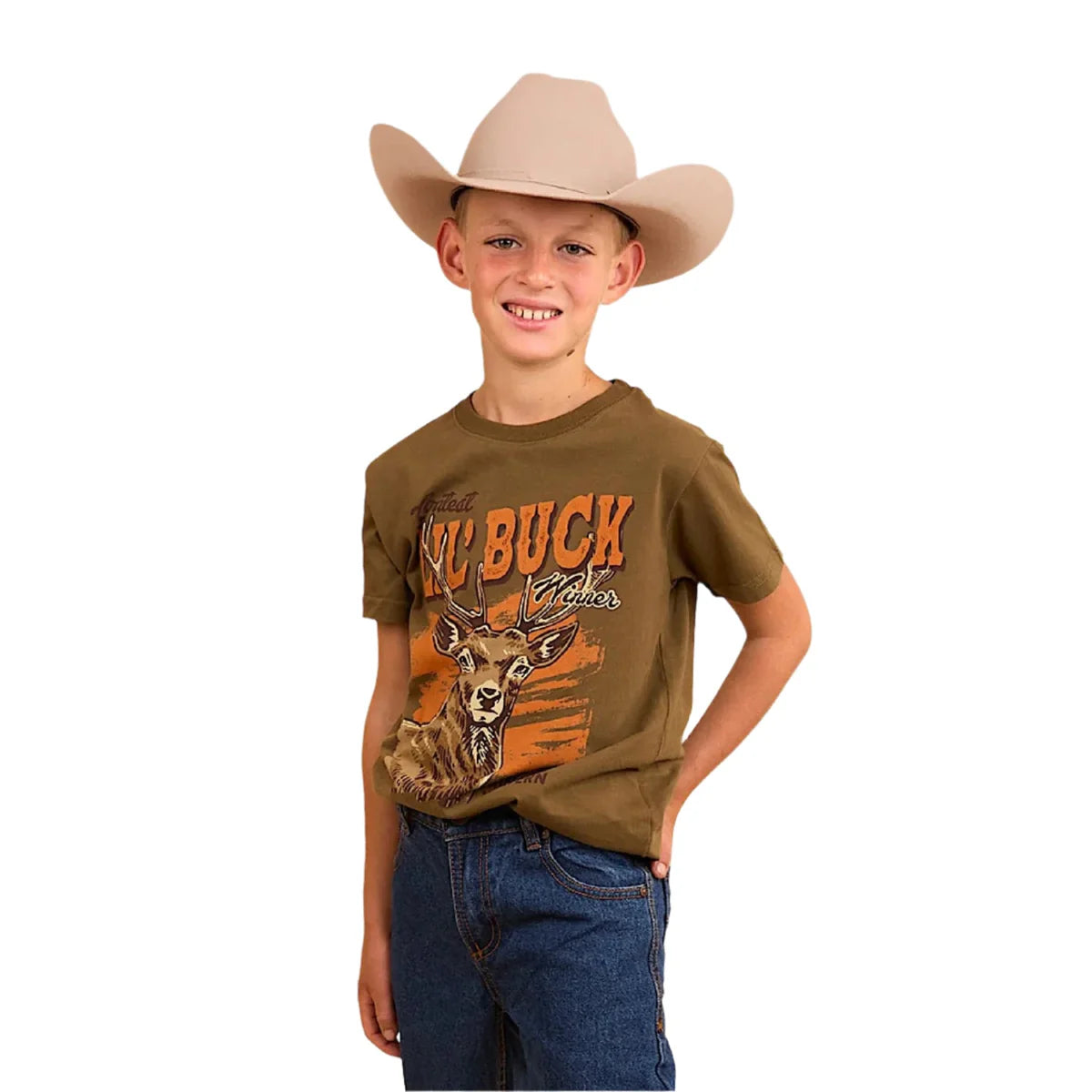 Buck Boys Classic Fit T-Shirt - Military Green