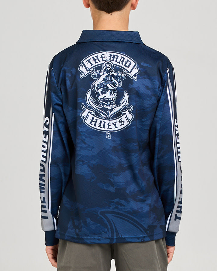 Sailor Anchor Youth UPF 50+ Fishing Jersey - Navy