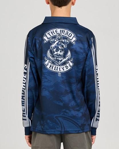 Sailor Anchor Youth UPF 50+ Fishing Jersey - Navy