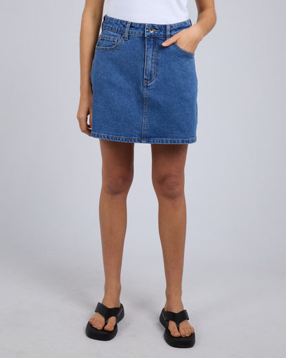Selina Comfort Skirt - Mid Blue