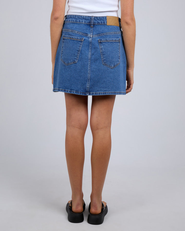 Selina Comfort Skirt - Mid Blue