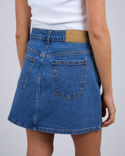 Selina Comfort Skirt - Mid Blue