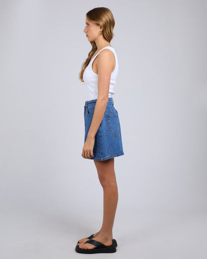 Selina Comfort Skirt - Mid Blue