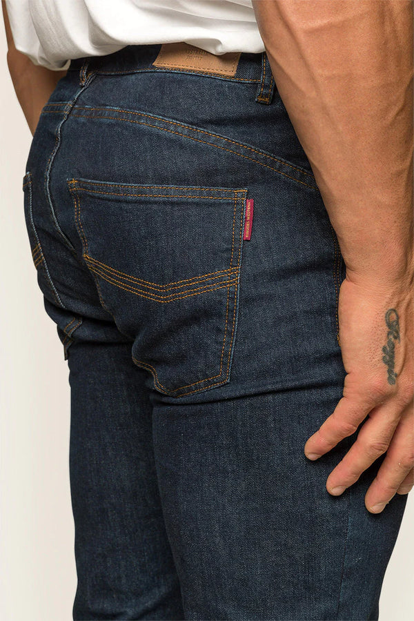 Mitchell Mens Straight Leg Jeans - Dark Blue