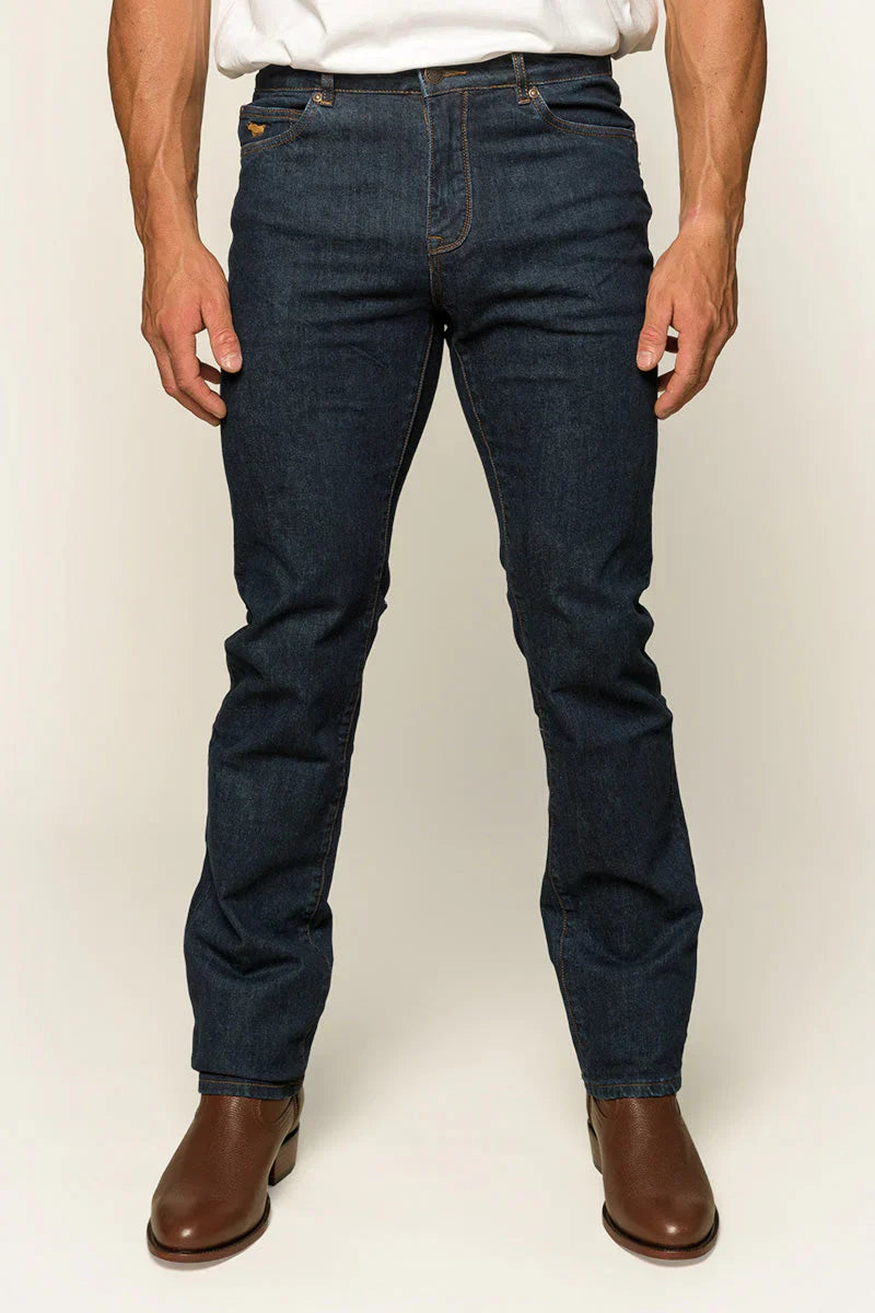 Mitchell Mens Straight Leg Jeans - Dark Blue