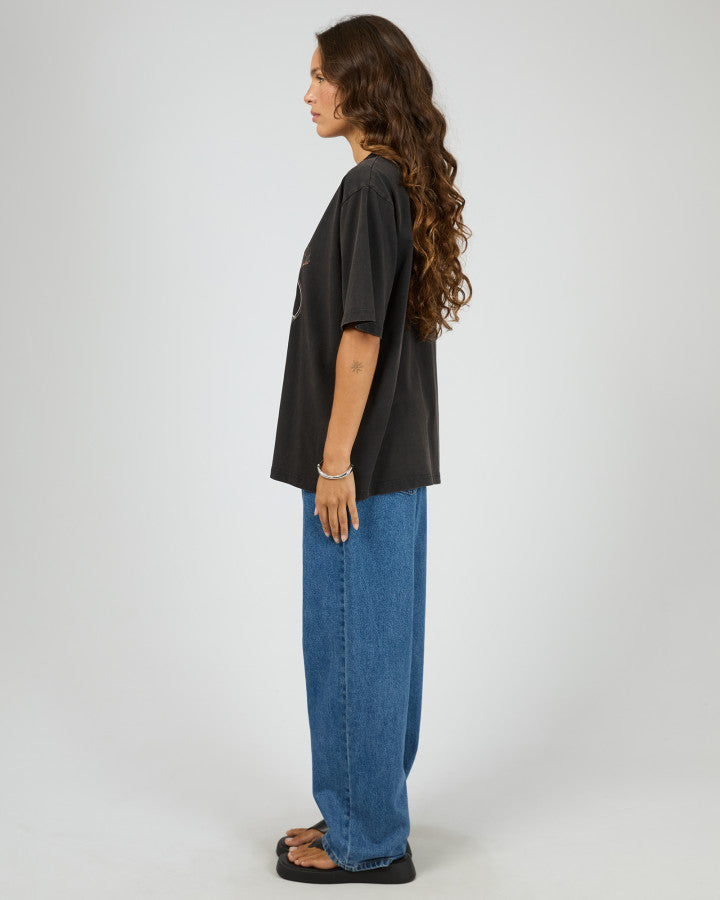 Shadow Oversized Tee - Washed Black