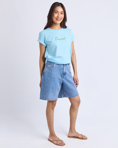 Signature Contrast Tee - Light Blue