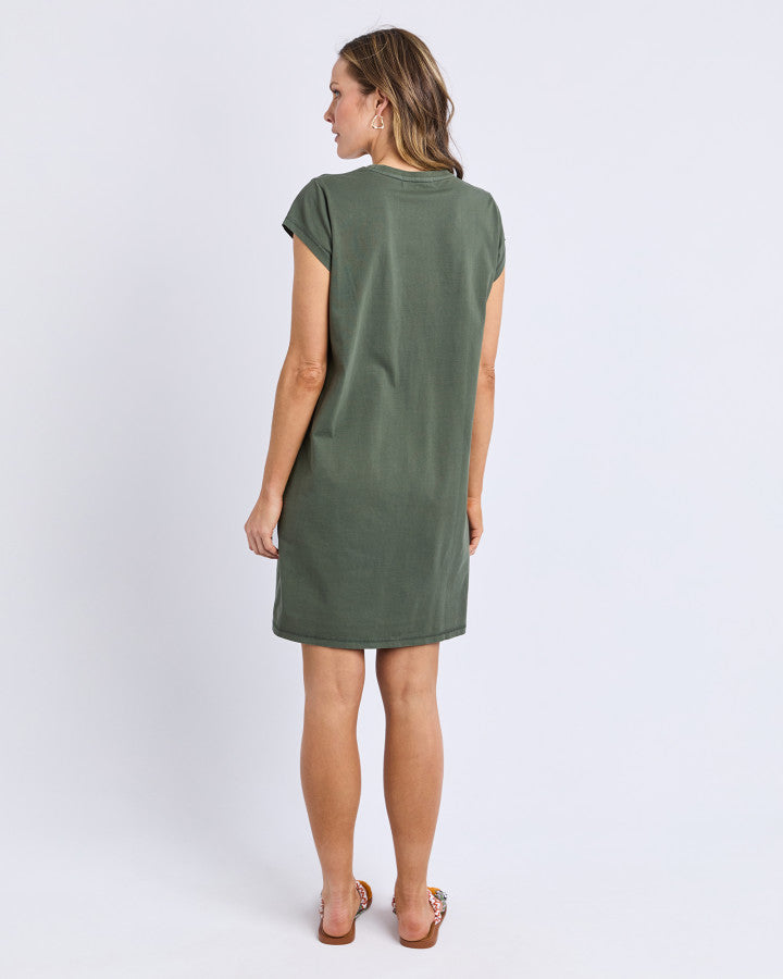 Foxwood Signature Embroidery Tee Dress - Khaki