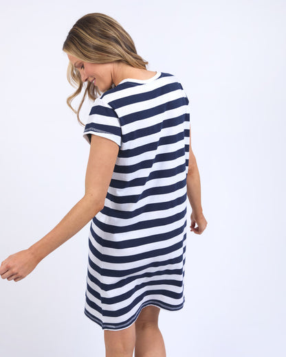 Signature Stripe Tee Dress - Navy