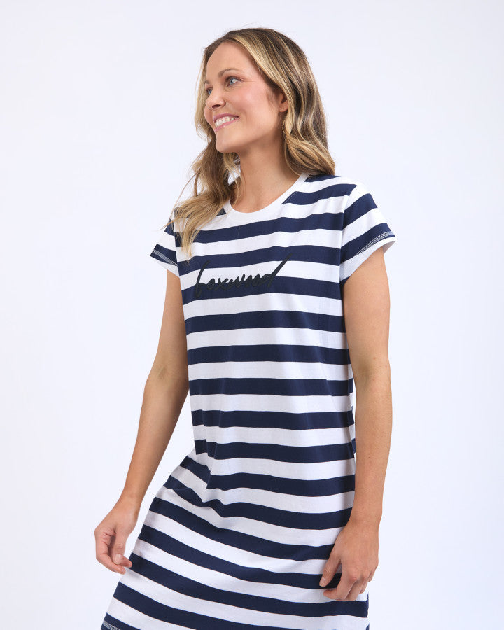 Signature Stripe Tee Dress - Navy