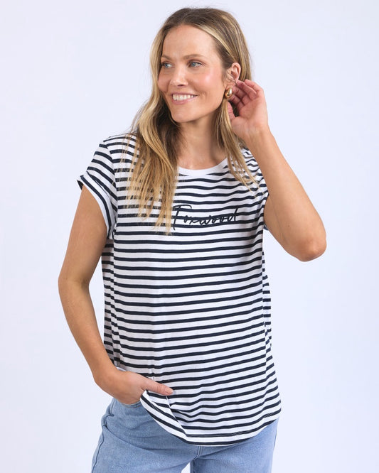 Signature Stripe Tee - Dark Sapphire