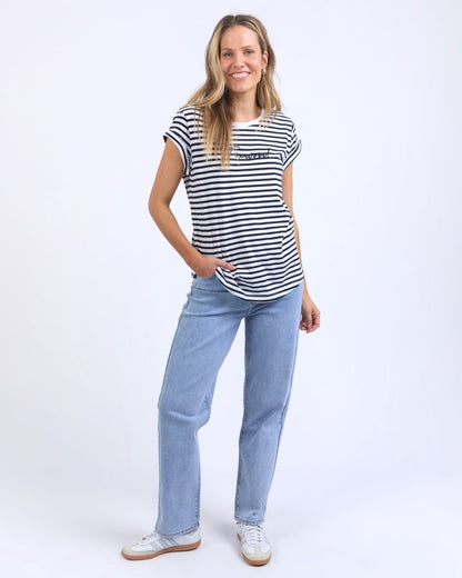 Signature Stripe Tee - Dark Sapphire