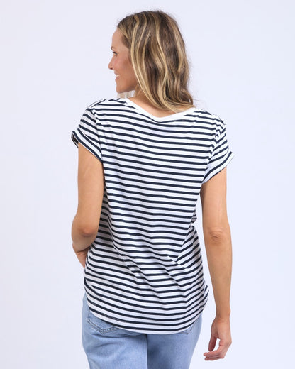 Signature Stripe Tee - Dark Sapphire