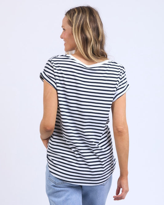 Signature Stripe Tee - Dark Sapphire