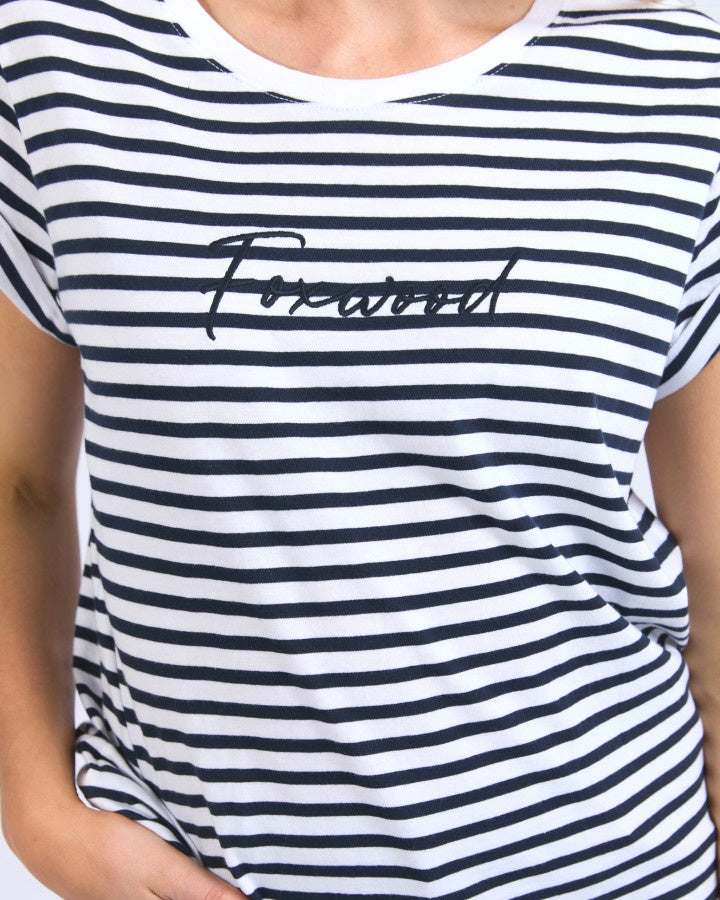 Signature Stripe Tee - Dark Sapphire