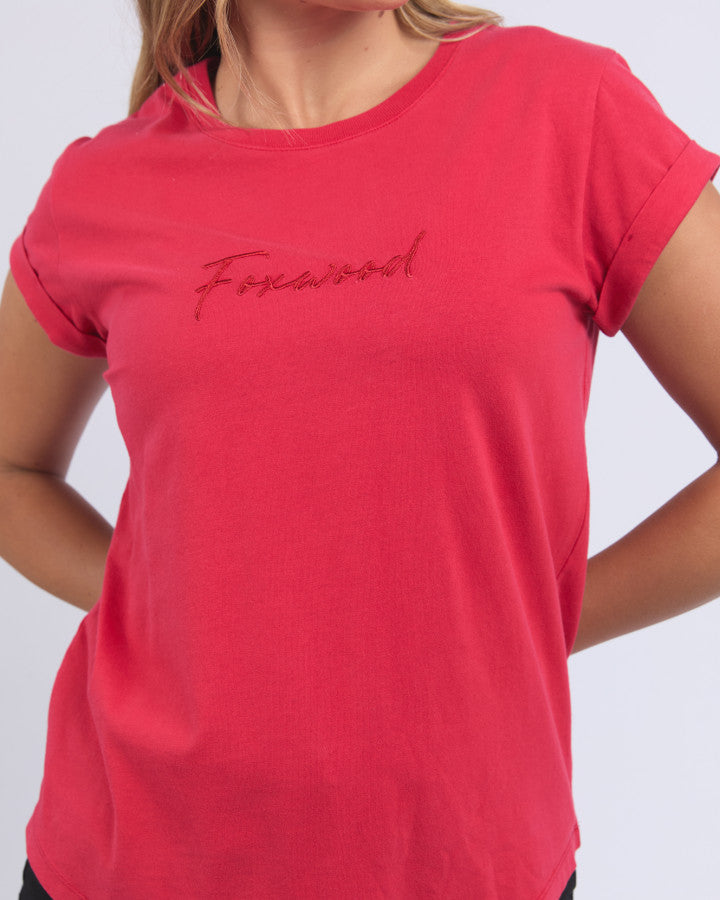 Foxwood Signature Tee - Crimson