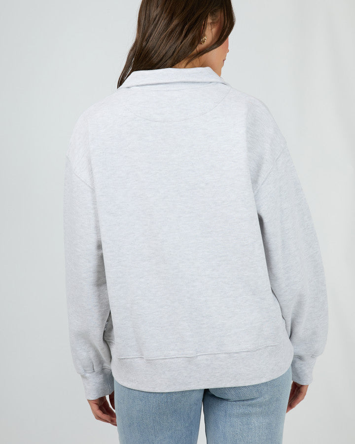 Silent Luxe 1/4 Zip Crew - Snow Marle
