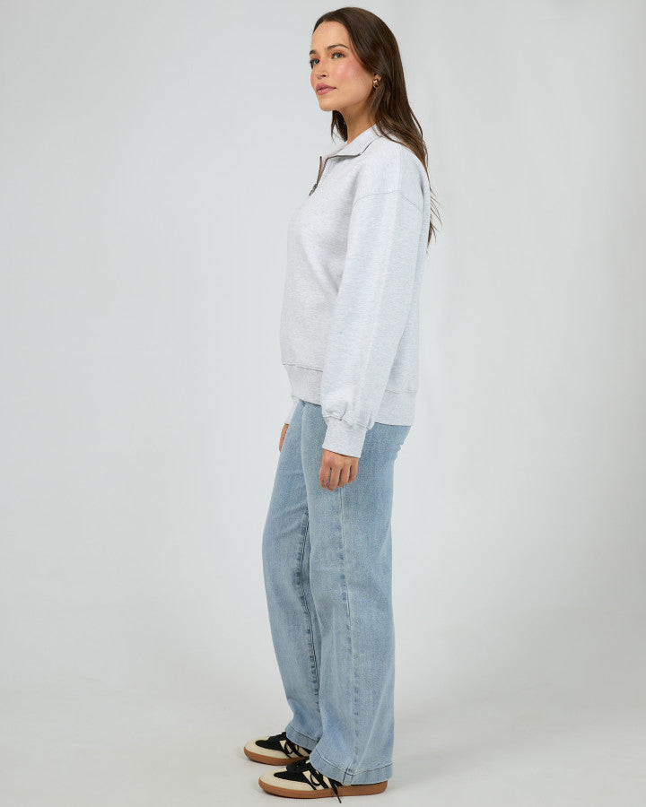 Silent Luxe 1/4 Zip Crew - Snow Marle