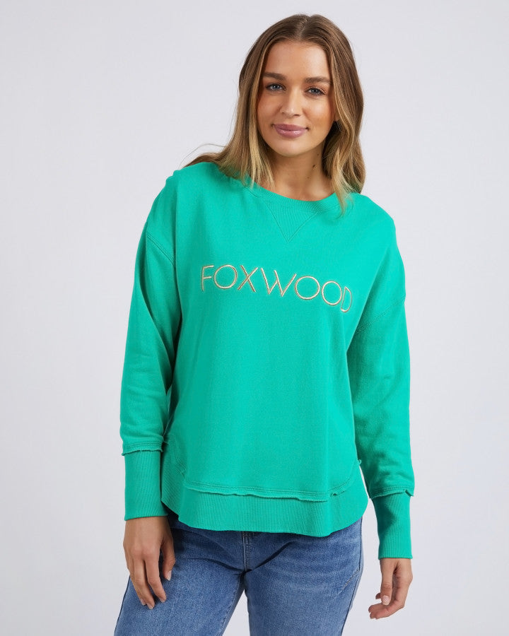 Simplified Metallic Crew - Bright Green