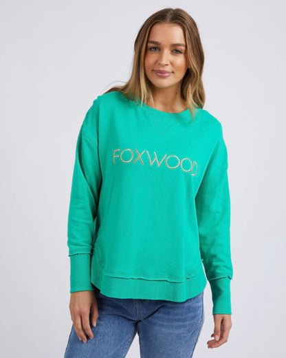 Simplified Metallic Crew - Bright Green