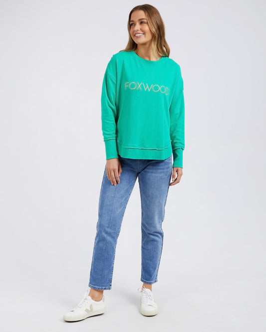 Simplified Metallic Crew - Bright Green