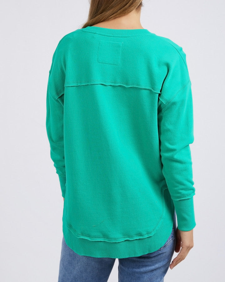 Simplified Metallic Crew - Bright Green